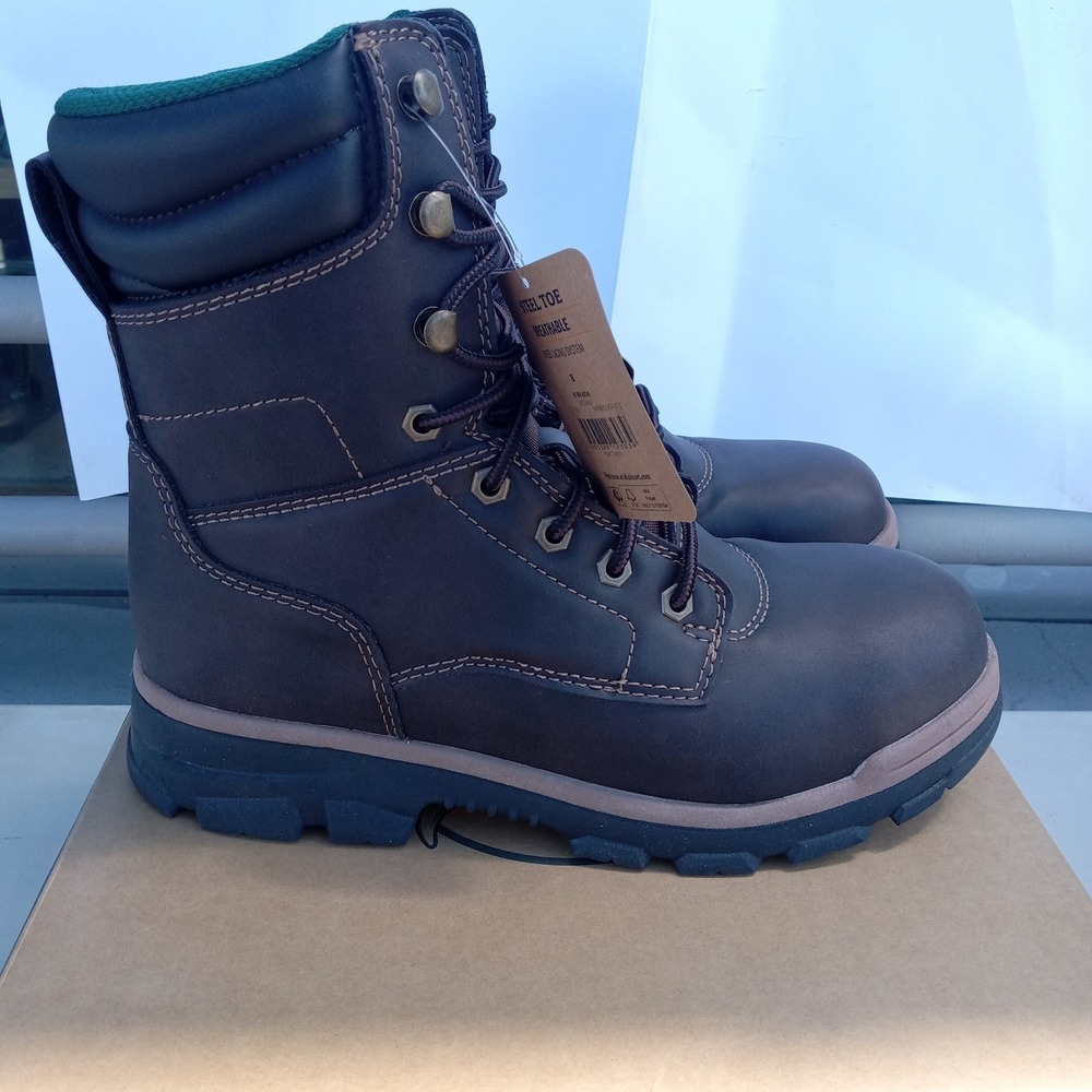 Brahma Koa Men's Steel Toe Work Boots Size 8 Brown Breathable Speed Lacing NWT